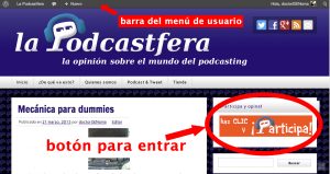 Imagen explicativa de cómo participar en lapodcastfera.net